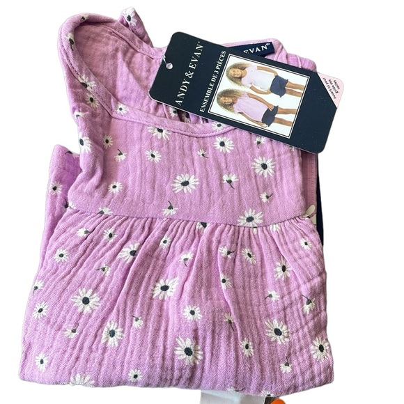 Andy & Evan - Girls’ 3 Pc Short + Tops Set - Picture 2 of 6